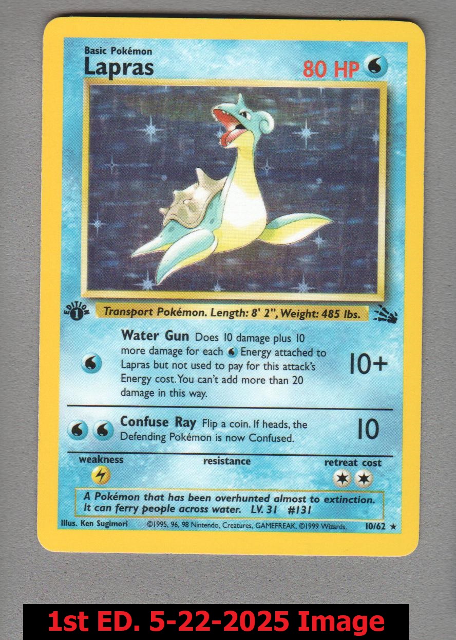 Lapras - 10/62 - Holo Rare - 1st Edition